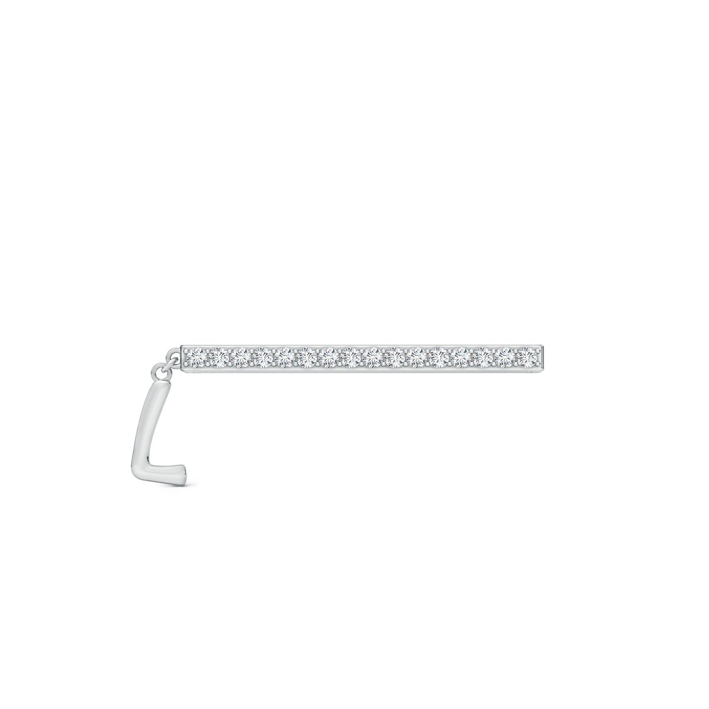 Capital L Initial With Natural Diamond Watch Band