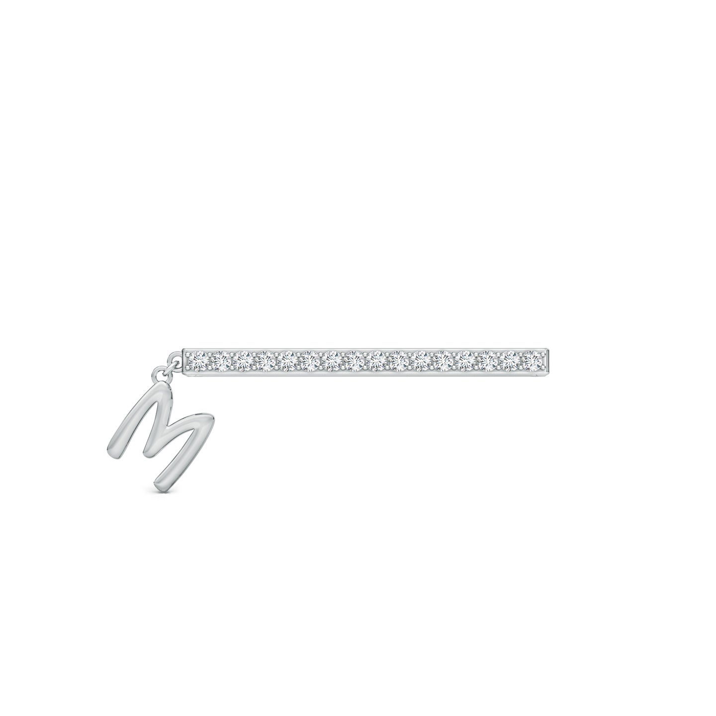 Capital M Initial With Natural Diamond Watch Band