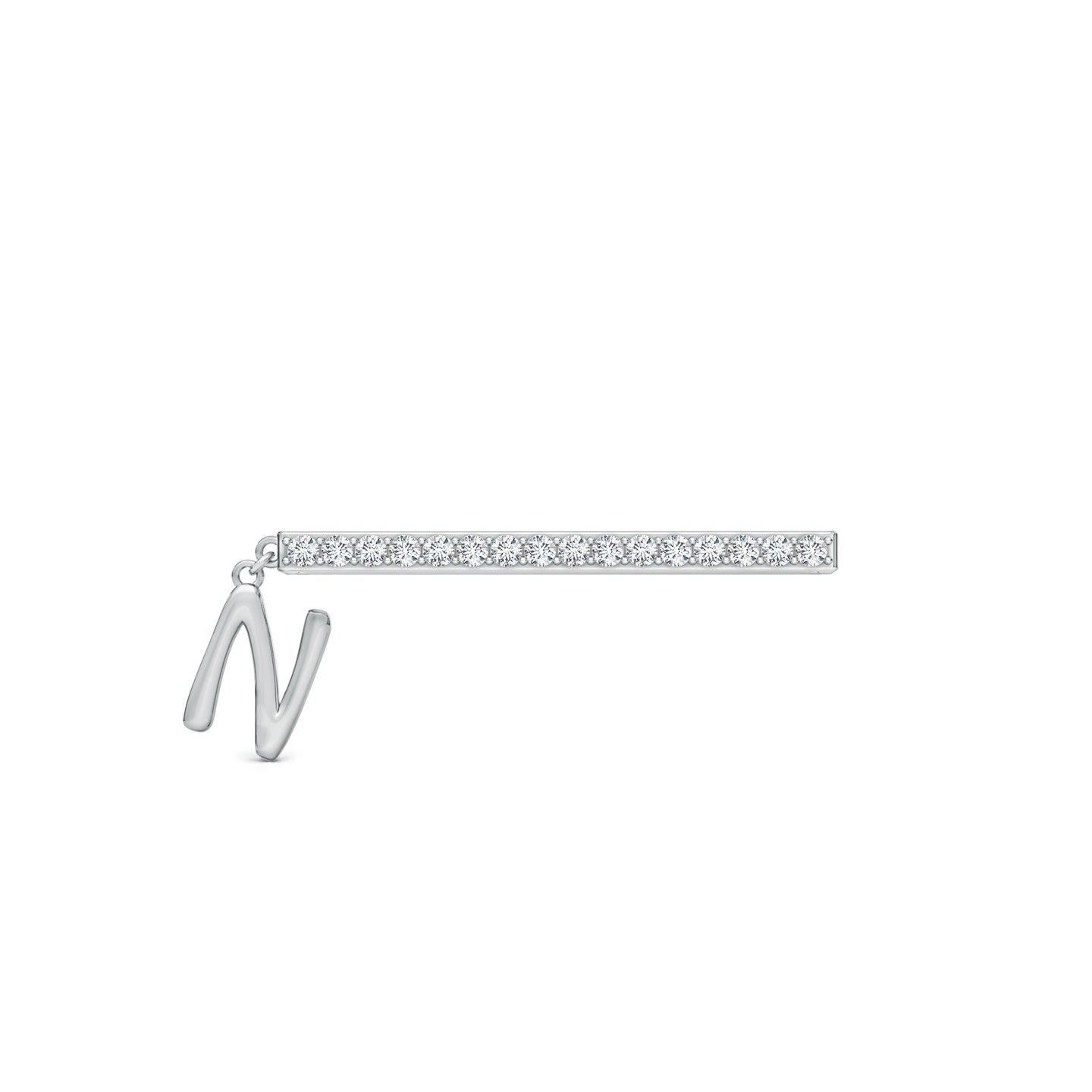 Capital N Initial With Natural Diamond Watch Band