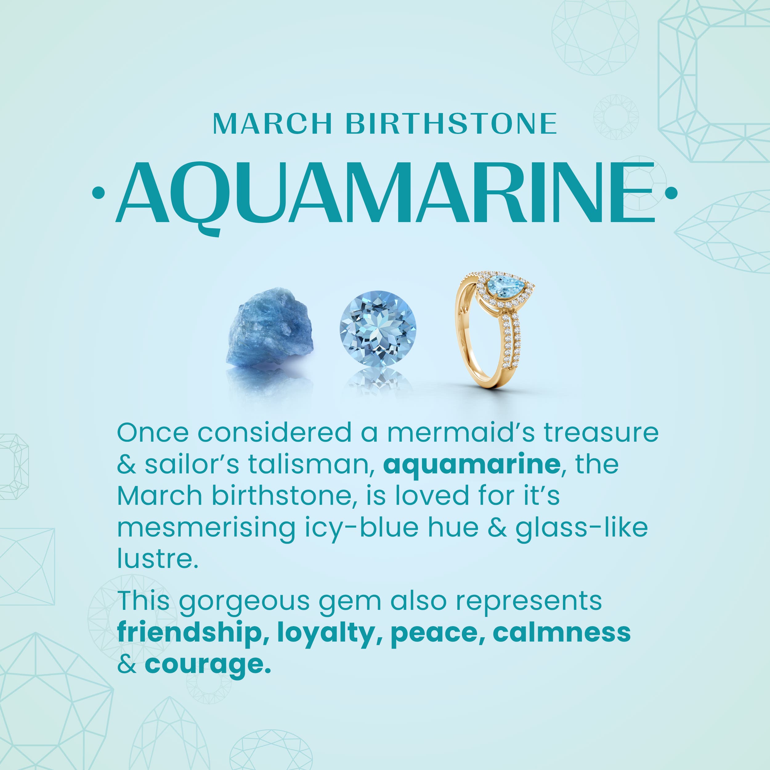 Angara Natural Aquamarine and Diamond Engagement Ring in 14K Solid Gold (6MM) - Bild 22 von 72