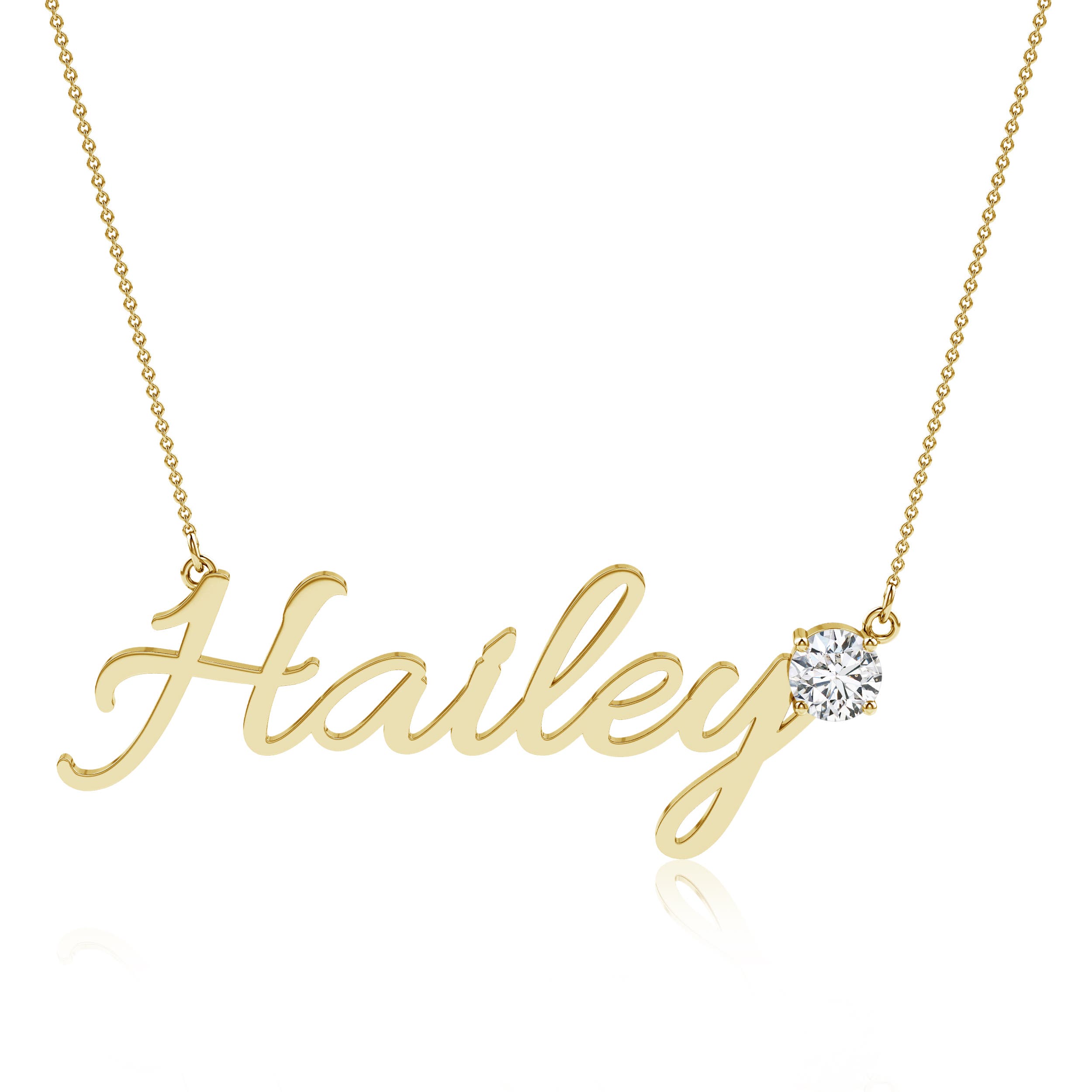 Customized Round Birthstone Name Necklace