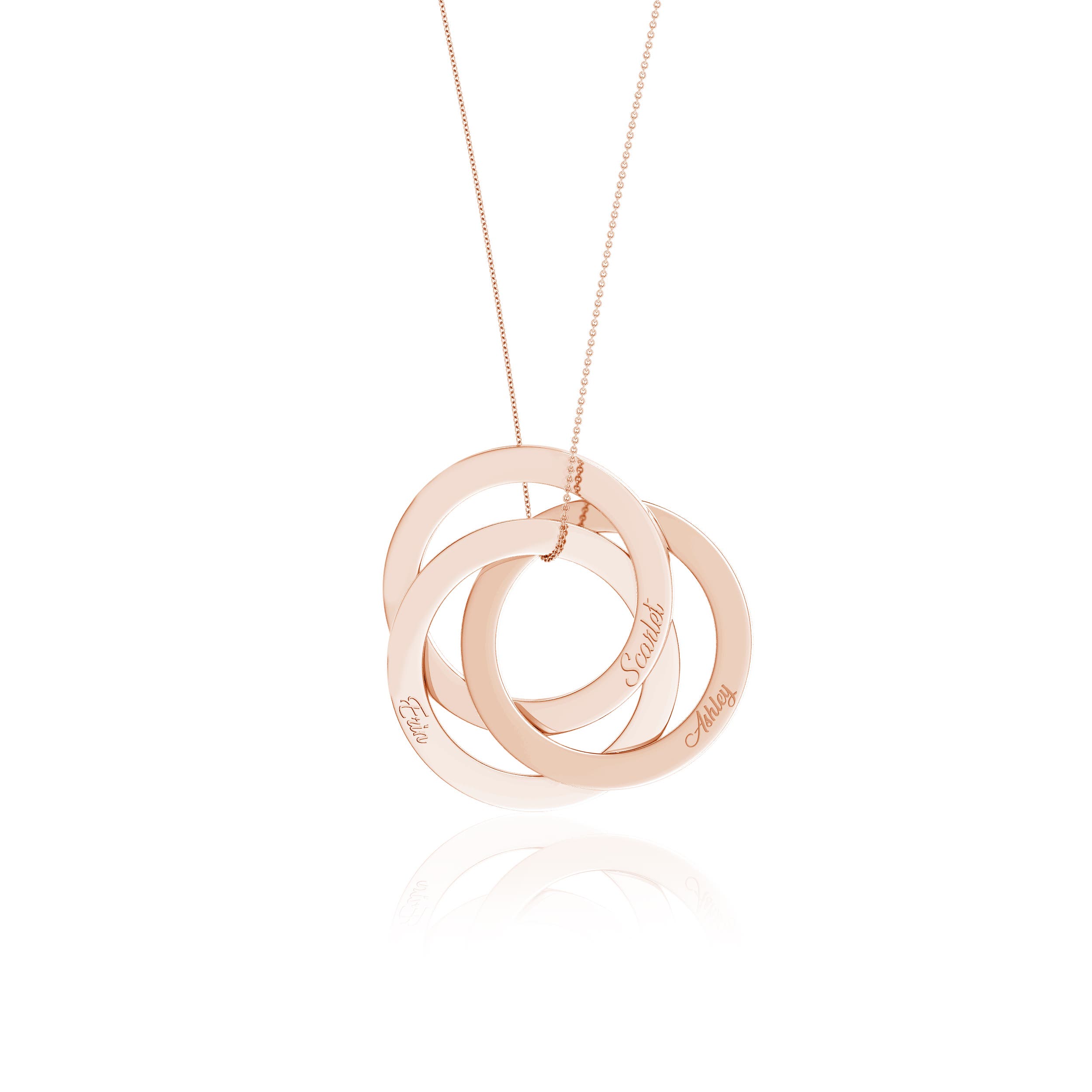 Customized 3 Russian Rings Name Necklace