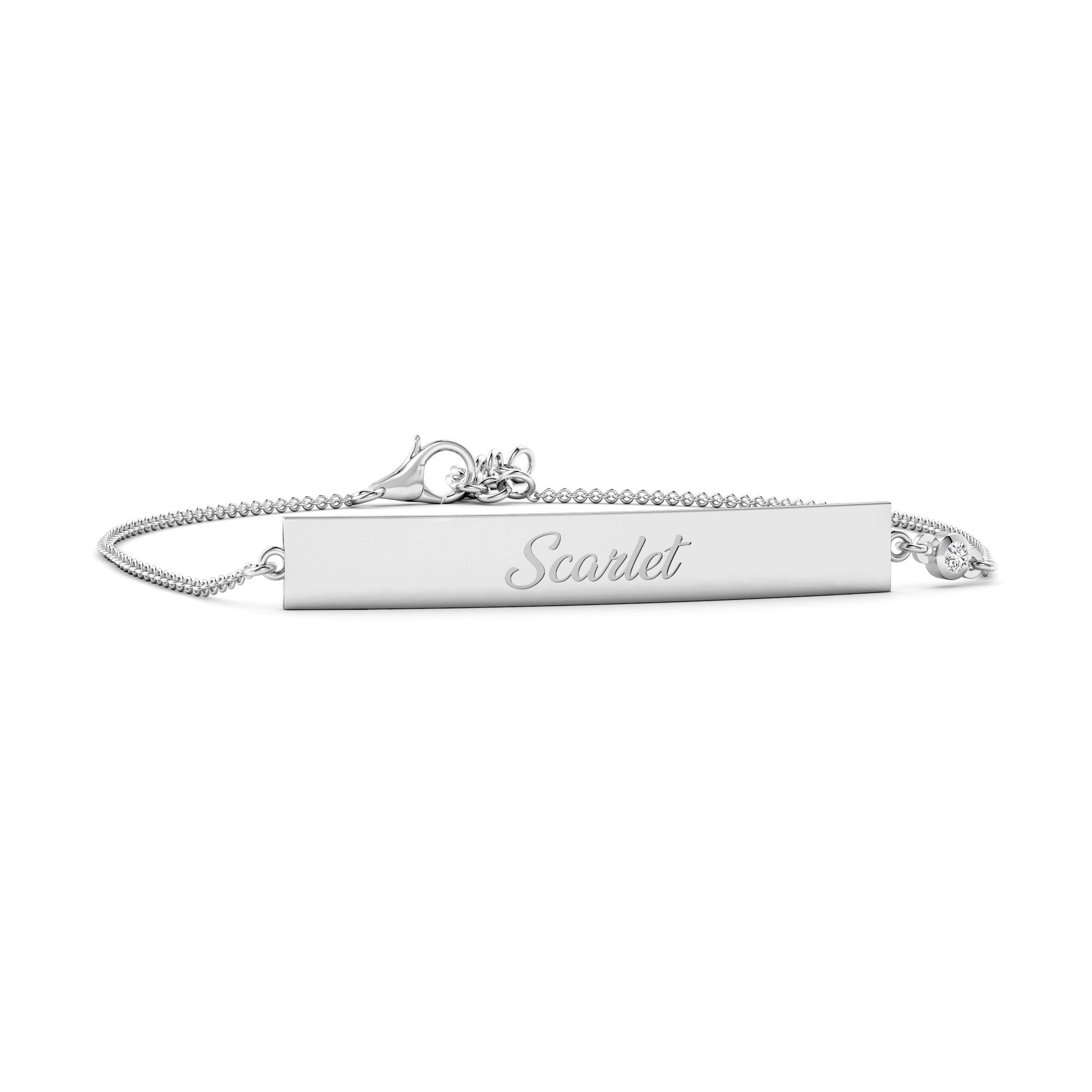 Engravable Bar Name Bracelet with Birthstone