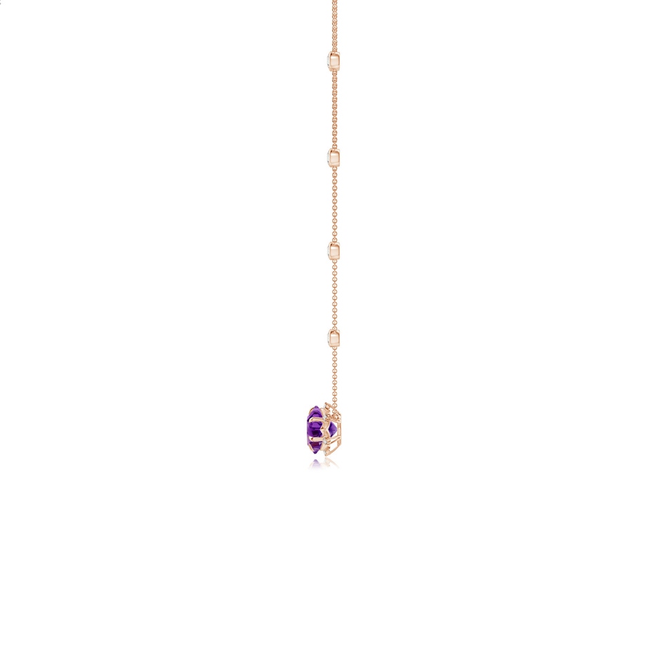 10mm AAAA Snowflake-Cut Amethyst and Diamond Station Necklace in Rose Gold side-1