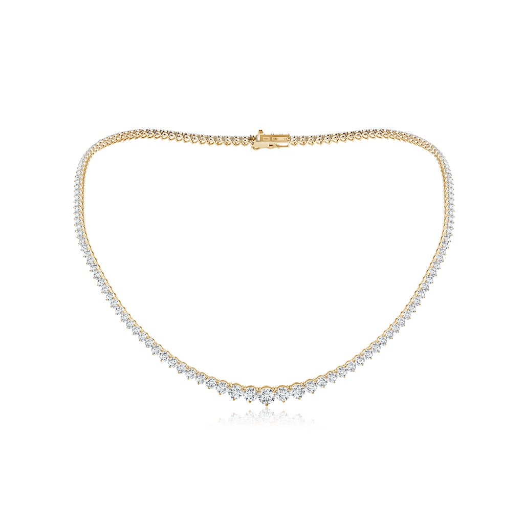 4.5mm FGVS Lab-Grown Prong-Set Graduated Diamond Tennis Necklace in Yellow Gold