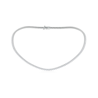 2.7mm FGVS Lab-Grown-Three-Prong Set Diamond Tennis Necklace in White Gold