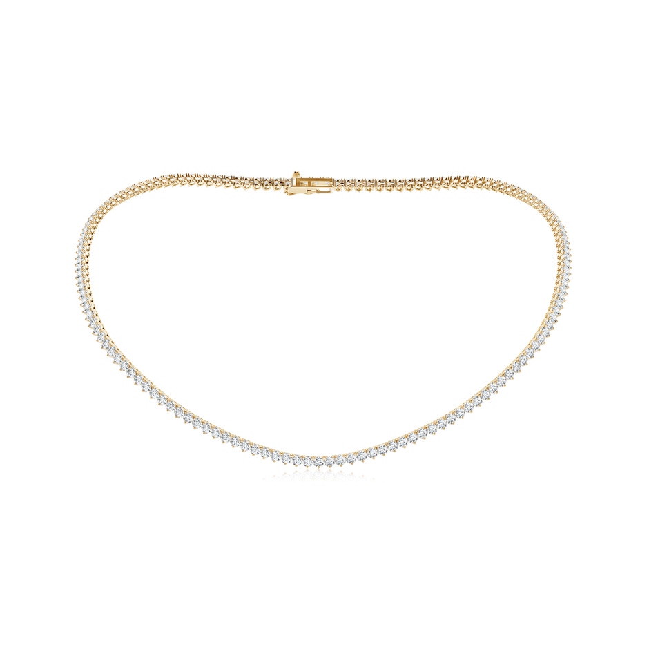 2.7mm FGVS Lab-Grown-Three-Prong Set Diamond Tennis Necklace in Yellow Gold 