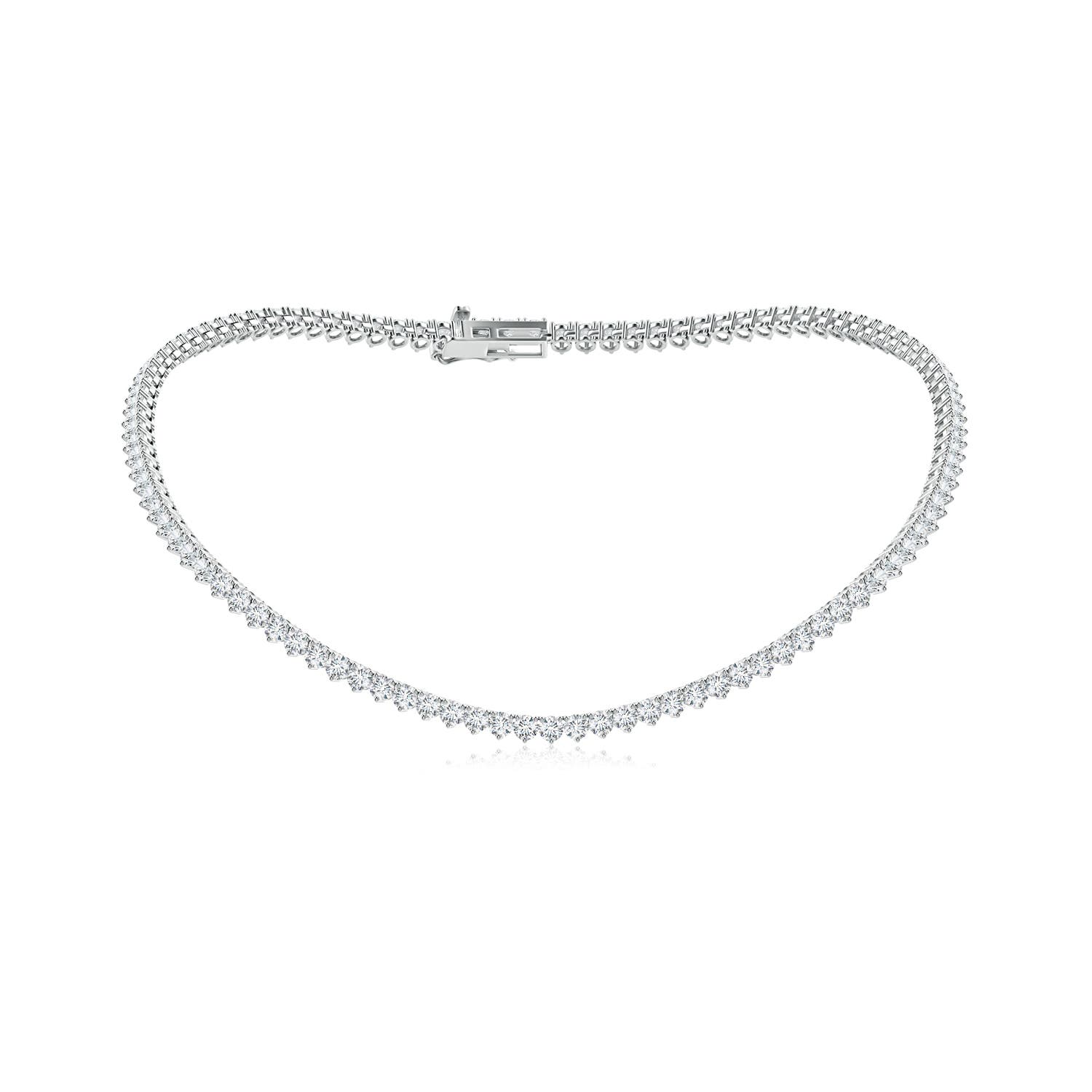 3.5mm FGVS 16" Three-Prong Set Lab-Grown Diamond Tennis Necklace in White Gold