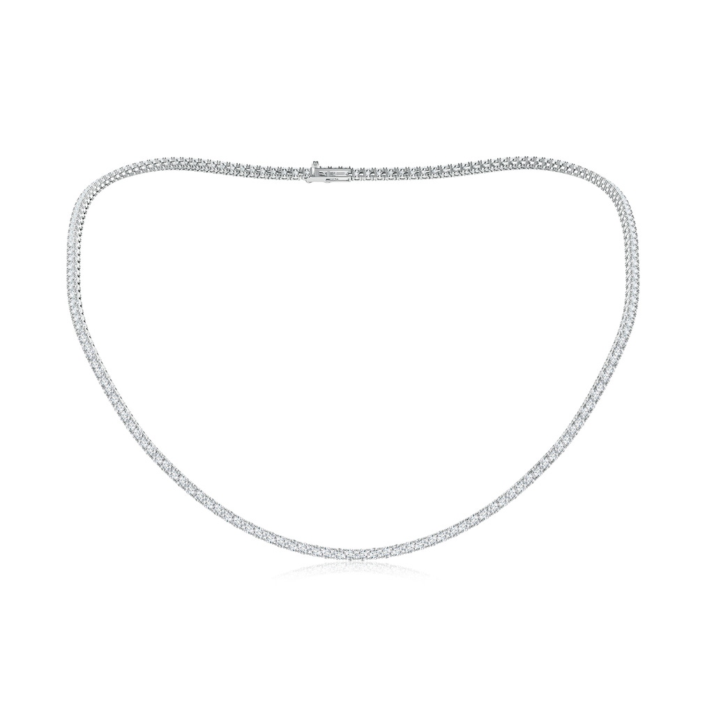 2.4mm FGVS Lab-Grown-18" Prong-Set Diamond Tennis Necklace in White Gold