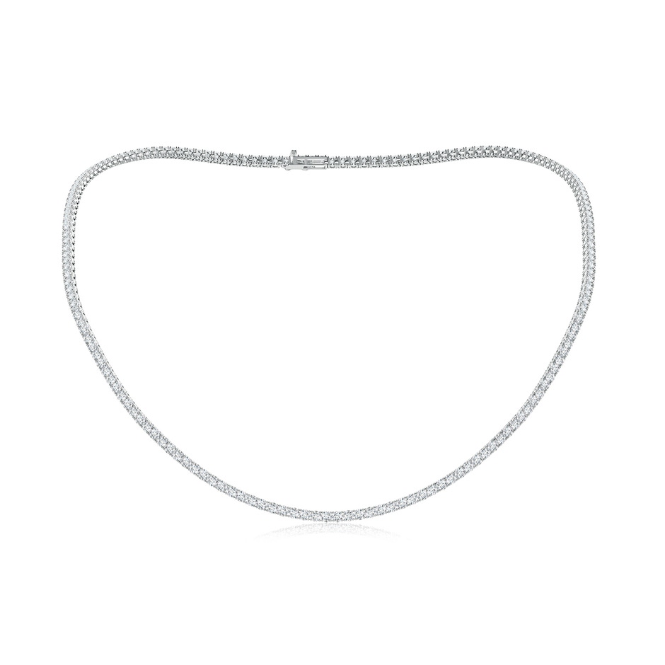 2.4mm FGVS Lab-Grown-18" Prong-Set Diamond Tennis Necklace in White Gold 