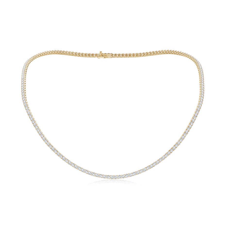 2.4mm FGVS Lab-Grown-18" Prong-Set Diamond Tennis Necklace in Yellow Gold 