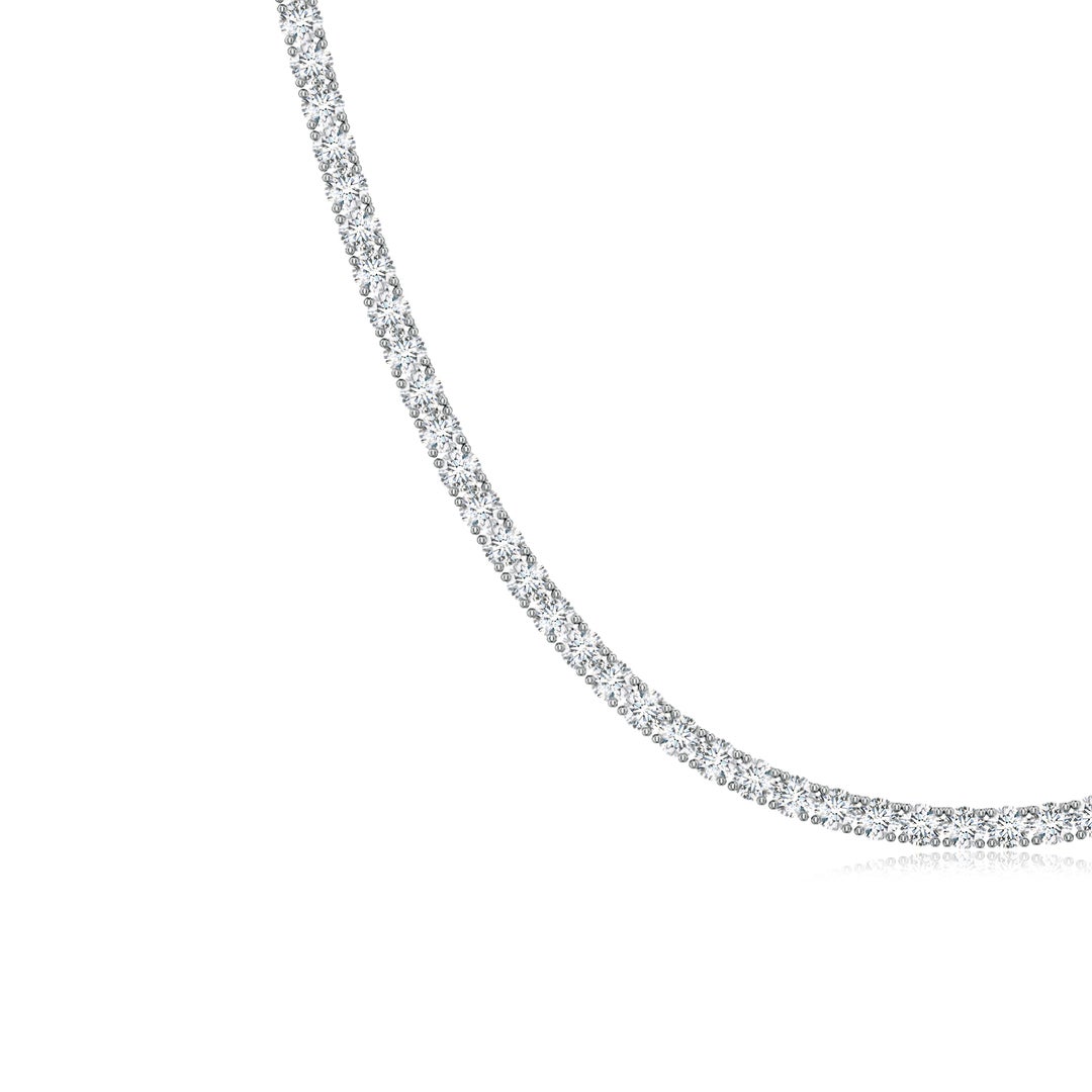 2mm FGVS 18" Prong-Set Lab-Grown Diamond Tennis Necklace in White Gold - side 4