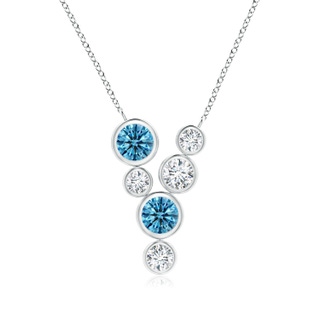 4.2mm Labgrown Bezel-Set Scattered Lab-Grown Fancy Intense Blue Diamond Necklace in P950 Platinum