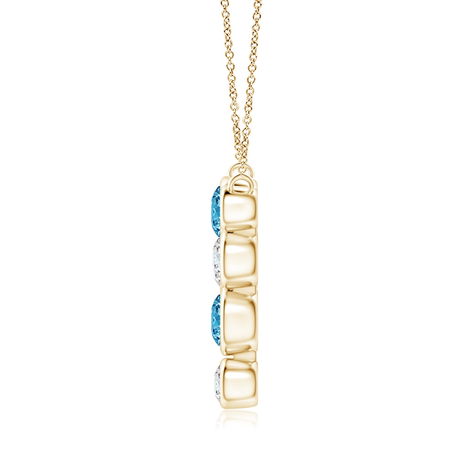 4.2mm Labgrown Bezel-Set Scattered Lab-Grown Fancy Intense Blue Diamond Necklace in Yellow Gold side 199