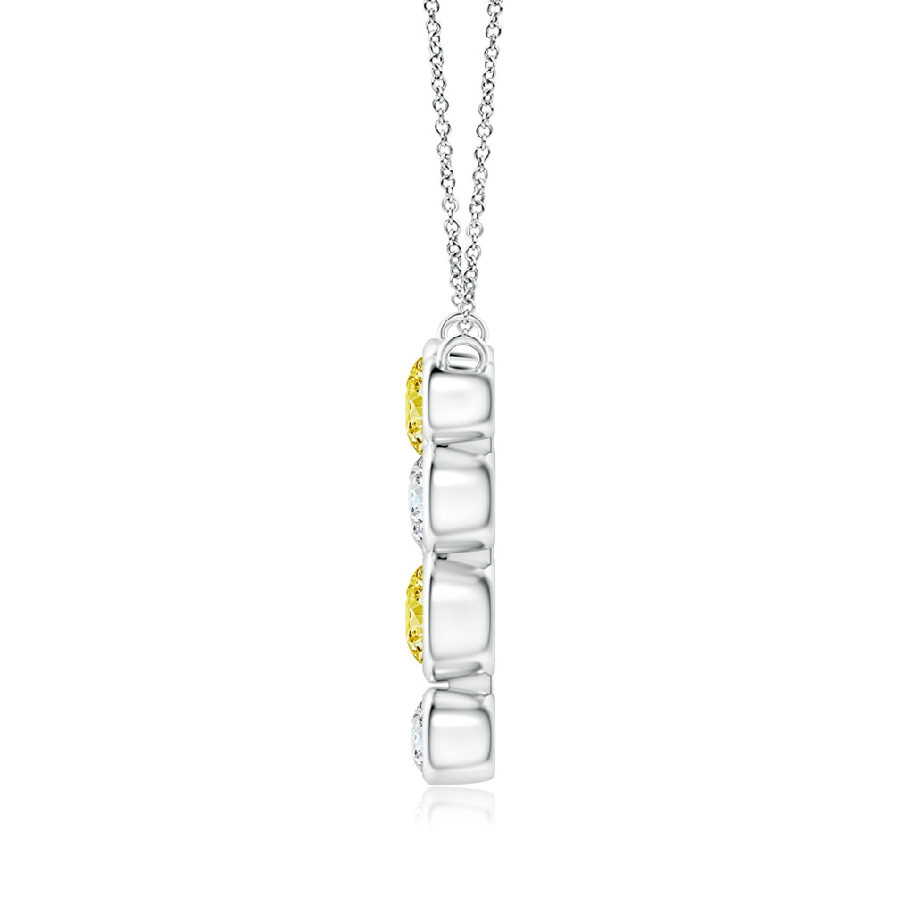 4.2mm Labgrown Bezel-Set Scattered Lab-Grown Fancy Intense Yellow Diamond Necklace in White Gold - side 199