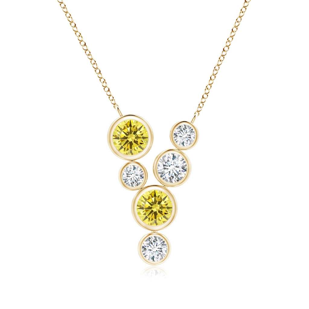 4.2mm Labgrown Bezel-Set Scattered Lab-Grown Fancy Intense Yellow Diamond Necklace in Yellow Gold