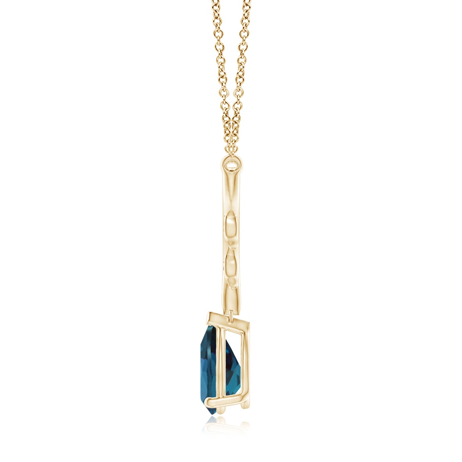 10x7mm Labgrown Pear-Shaped Lab-Grown Alexandrite Necklace with Leaf Motifs in Yellow Gold side 199