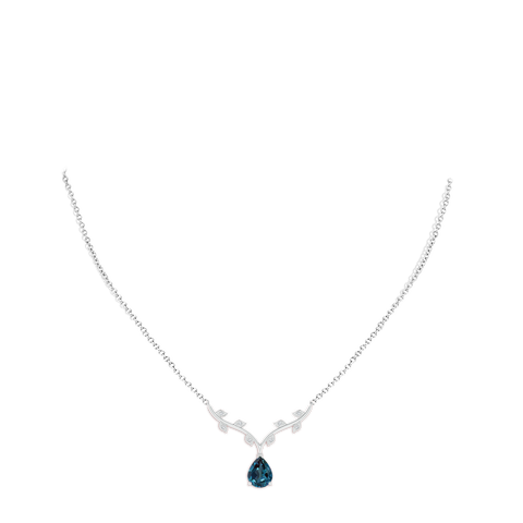 Pear-Shaped Lab-Grown Alexandrite Necklace with Leaf Motifs