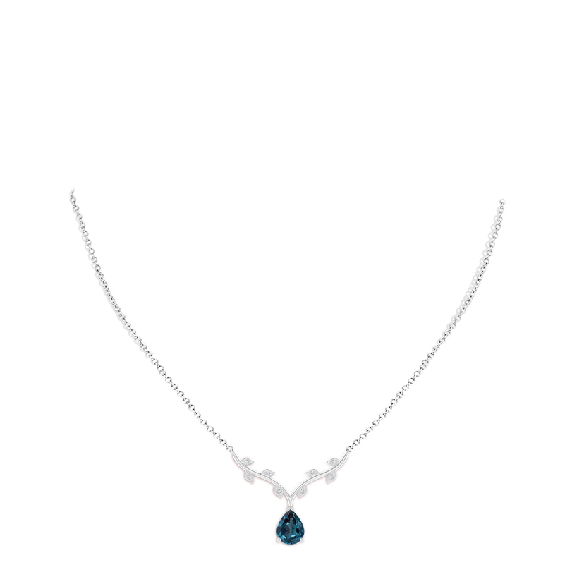 Pear-Shaped Lab-Grown Alexandrite Necklace with Leaf Motifs