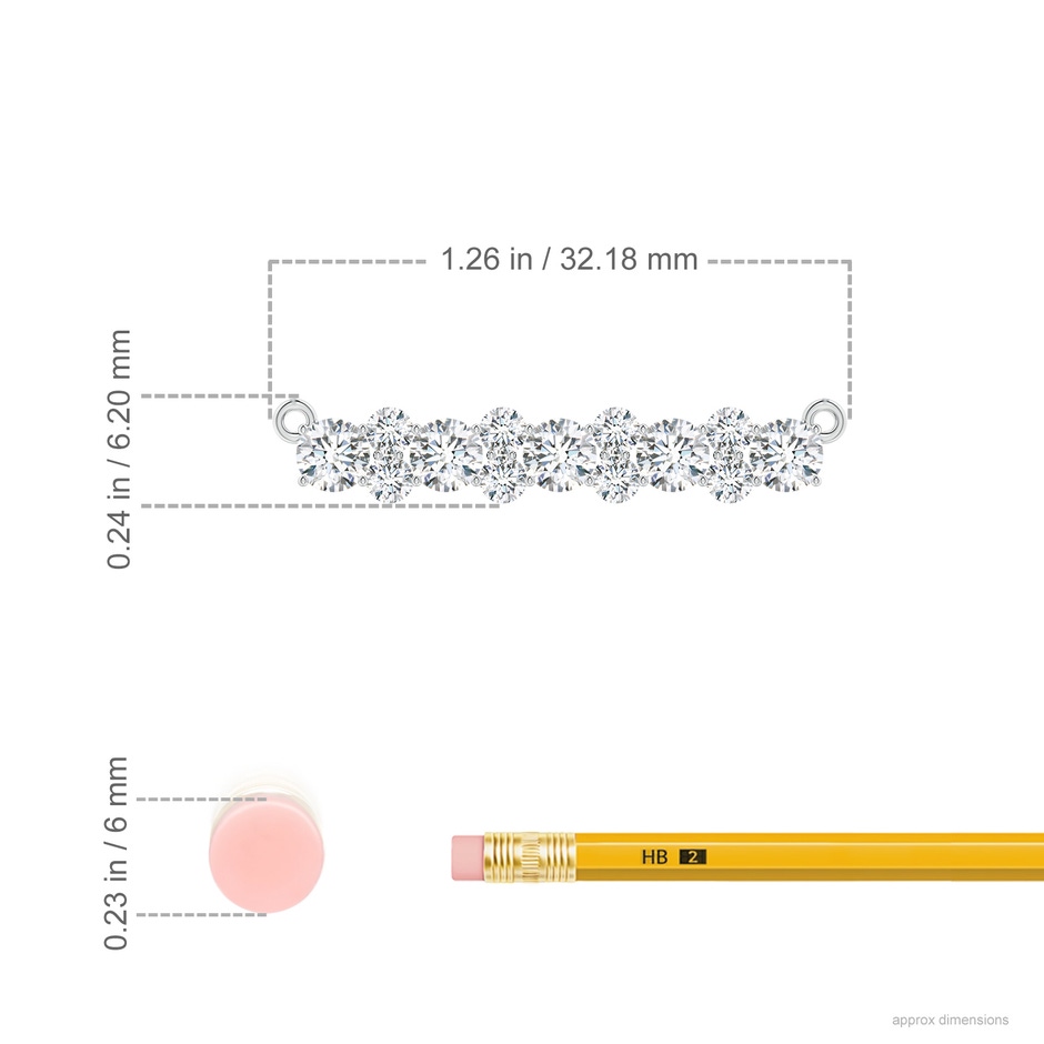 4mm FGVS Round Lab-Grown Diamond Garland Necklace in White Gold ruler