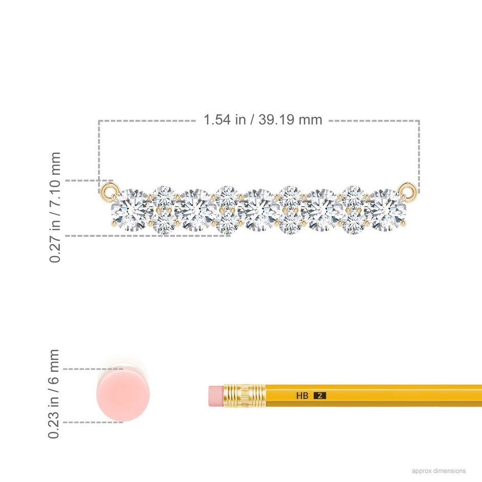 5mm FGVS Round Lab-Grown Diamond Garland Necklace in Yellow Gold ruler