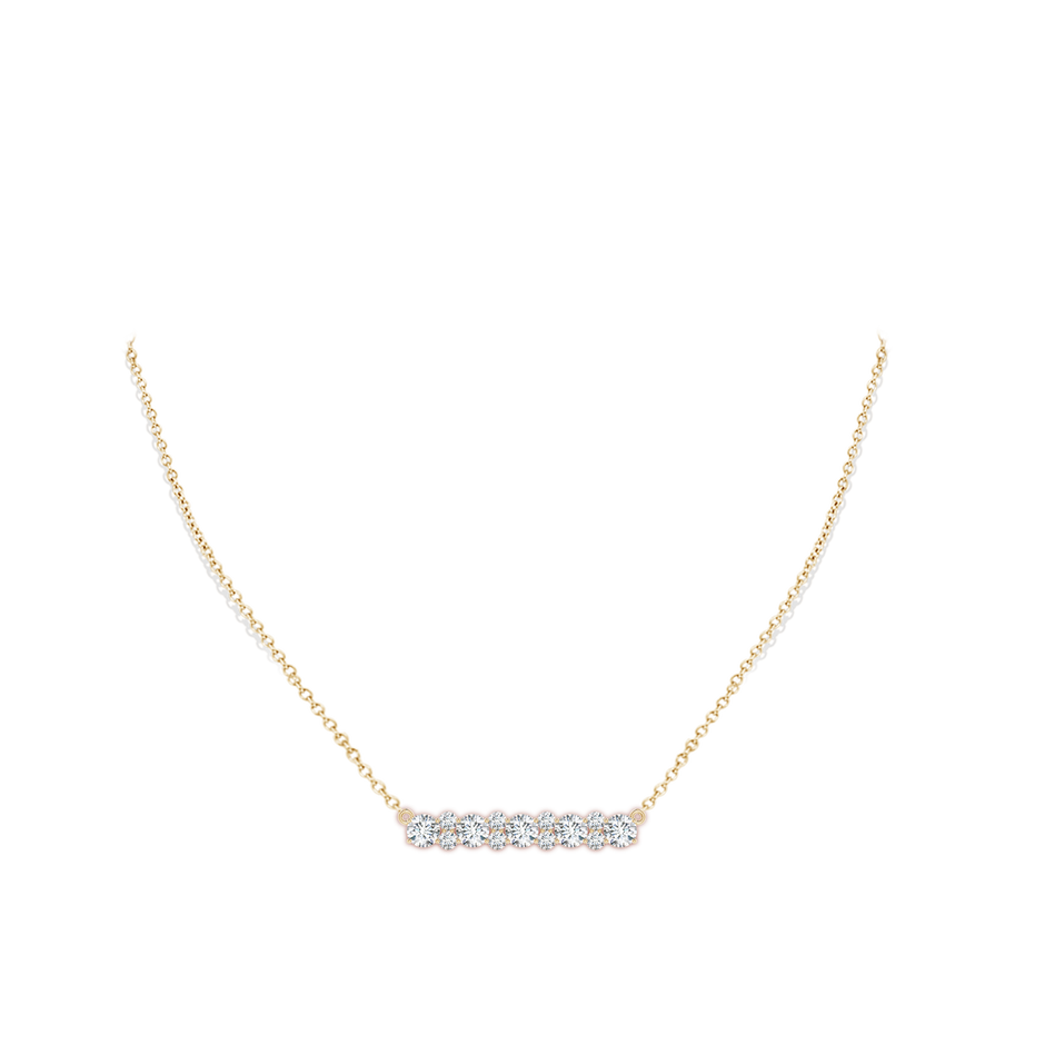 5mm FGVS Round Lab-Grown Diamond Garland Necklace in Yellow Gold pen