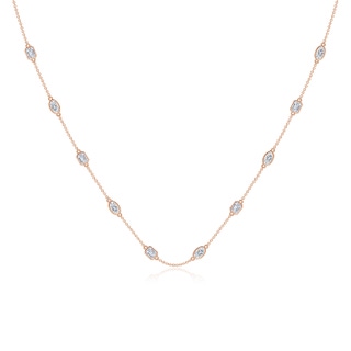 5x3mm FGVS Oval and Emerald-Cut Lab-Grown Diamond Station Necklace in 18K Rose Gold