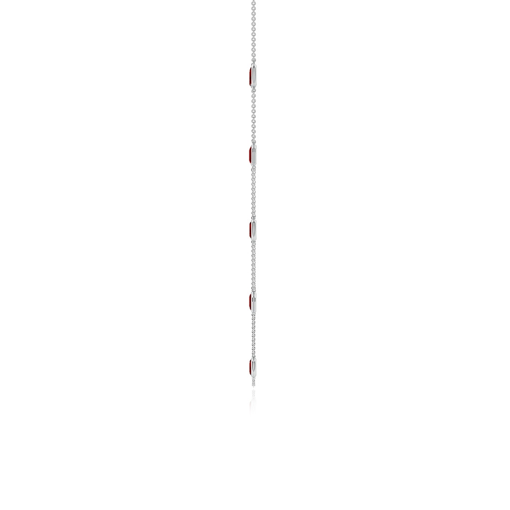 5x3mm Labgrown Oval and Emerald-Cut Lab-Grown Ruby Station Necklace in P950 Platinum - side 199