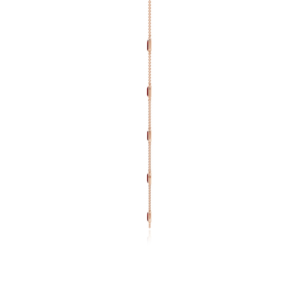 5x3mm Labgrown Oval and Emerald-Cut Lab-Grown Ruby Station Necklace in Rose Gold - side 199