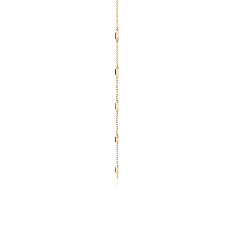 5x3mm Labgrown Oval and Emerald-Cut Lab-Grown Ruby Station Necklace in Yellow Gold side 199