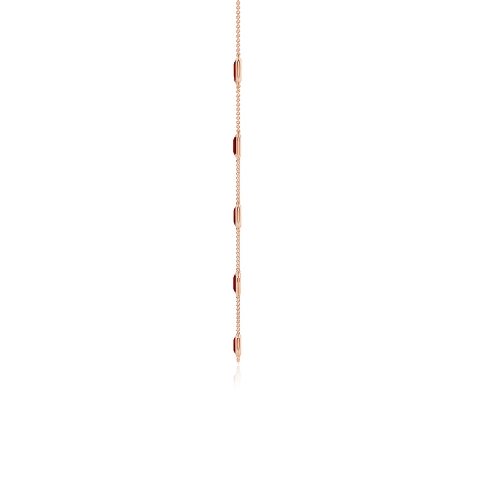 6x4mm Labgrown Oval and Emerald-Cut Lab-Grown Ruby Station Necklace in Rose Gold side 199
