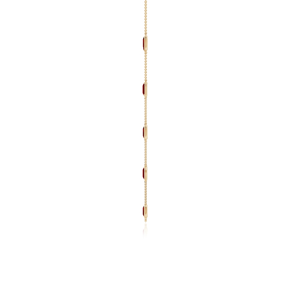 6x4mm Labgrown Oval and Emerald-Cut Lab-Grown Ruby Station Necklace in Yellow Gold side 199
