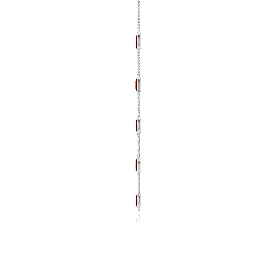 7x5mm Labgrown Oval and Emerald-Cut Lab-Grown Ruby Station Necklace in P950 Platinum side 199