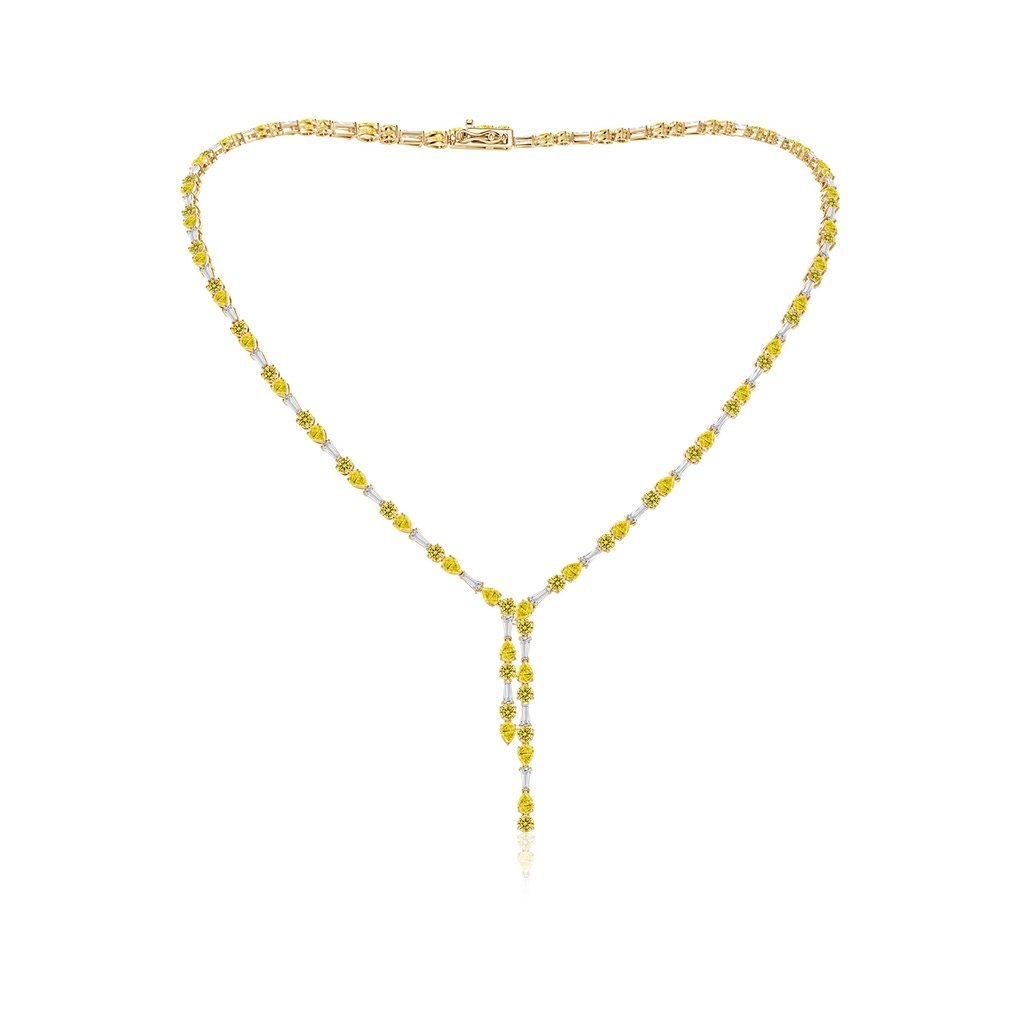 4x3mm Labgrown Aurora Multi-Shape Lab-Grown Fancy Intense Yellow and White Diamond Asymmetrical Necklace in 18K Yellow Gold