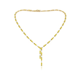 4x3mm Labgrown Aurora Multi-Shape Lab-Grown Fancy Intense Yellow and White Diamond Asymmetrical Necklace in 18K Yellow Gold