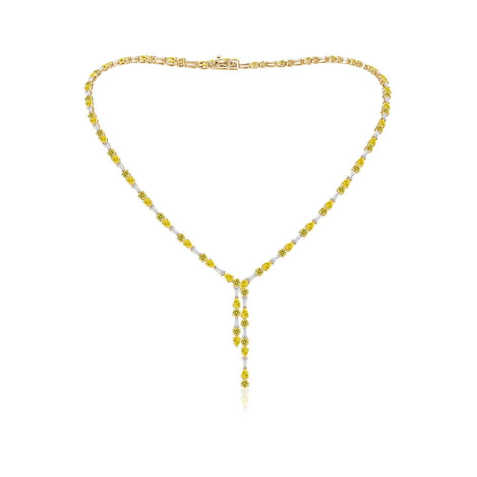 4x3mm Labgrown Aurora Multi-Shape Lab-Grown Fancy Intense Yellow and White Diamond Asymmetrical Necklace in 18K Yellow Gold 