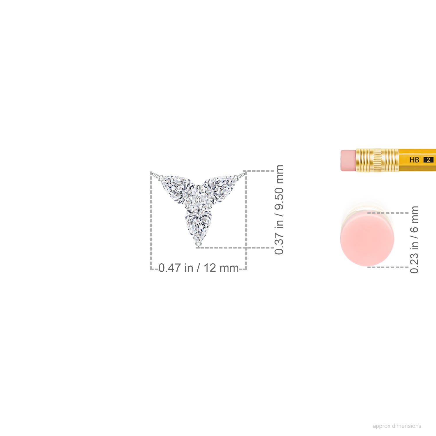 Pear Lab-Grown Diamond Trillium Petal Necklace