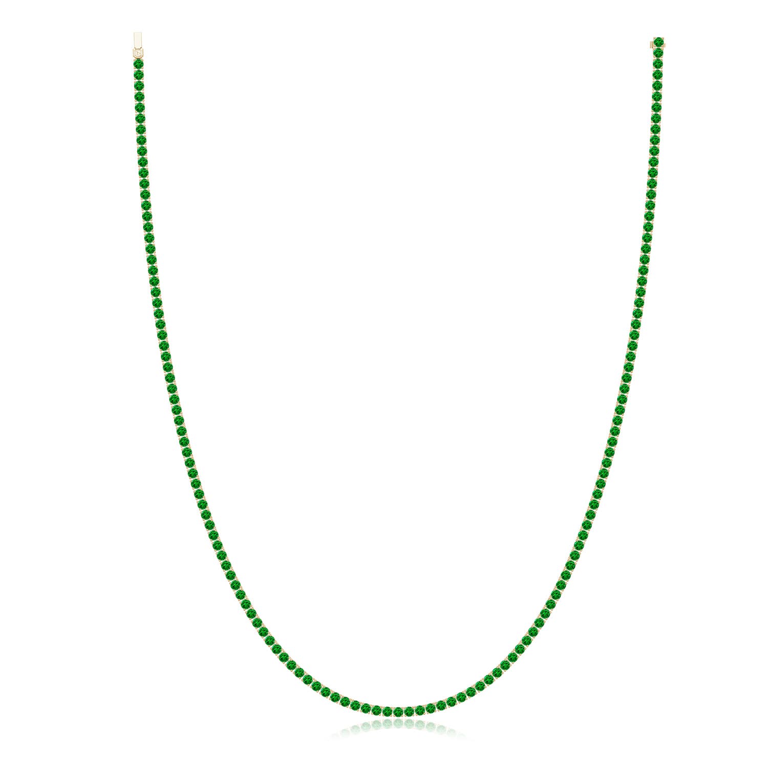 3.7mm Labgrown Lab-Grown Emerald Men’s Tennis Necklace in Yellow Gold