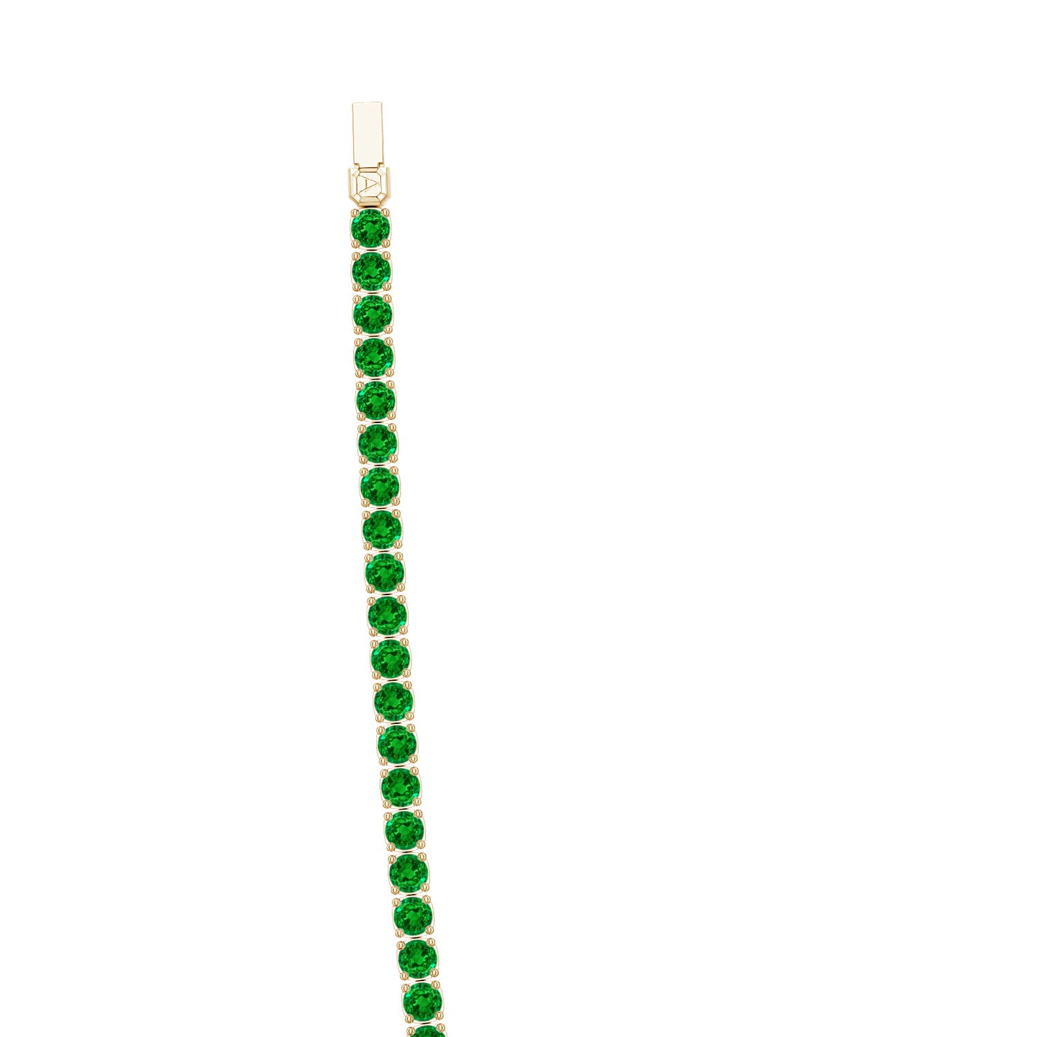 3.7mm Labgrown Lab-Grown Emerald Men’s Tennis Necklace in Yellow Gold - side 1