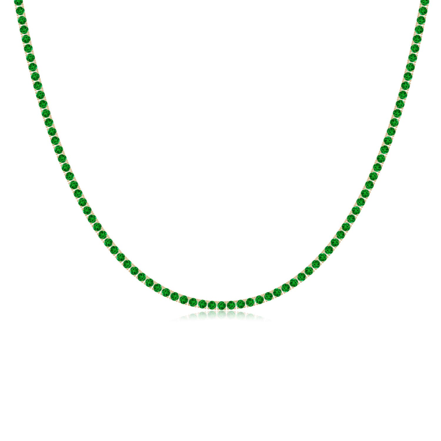 Lab-Grown Emerald Men's Tennis Necklace