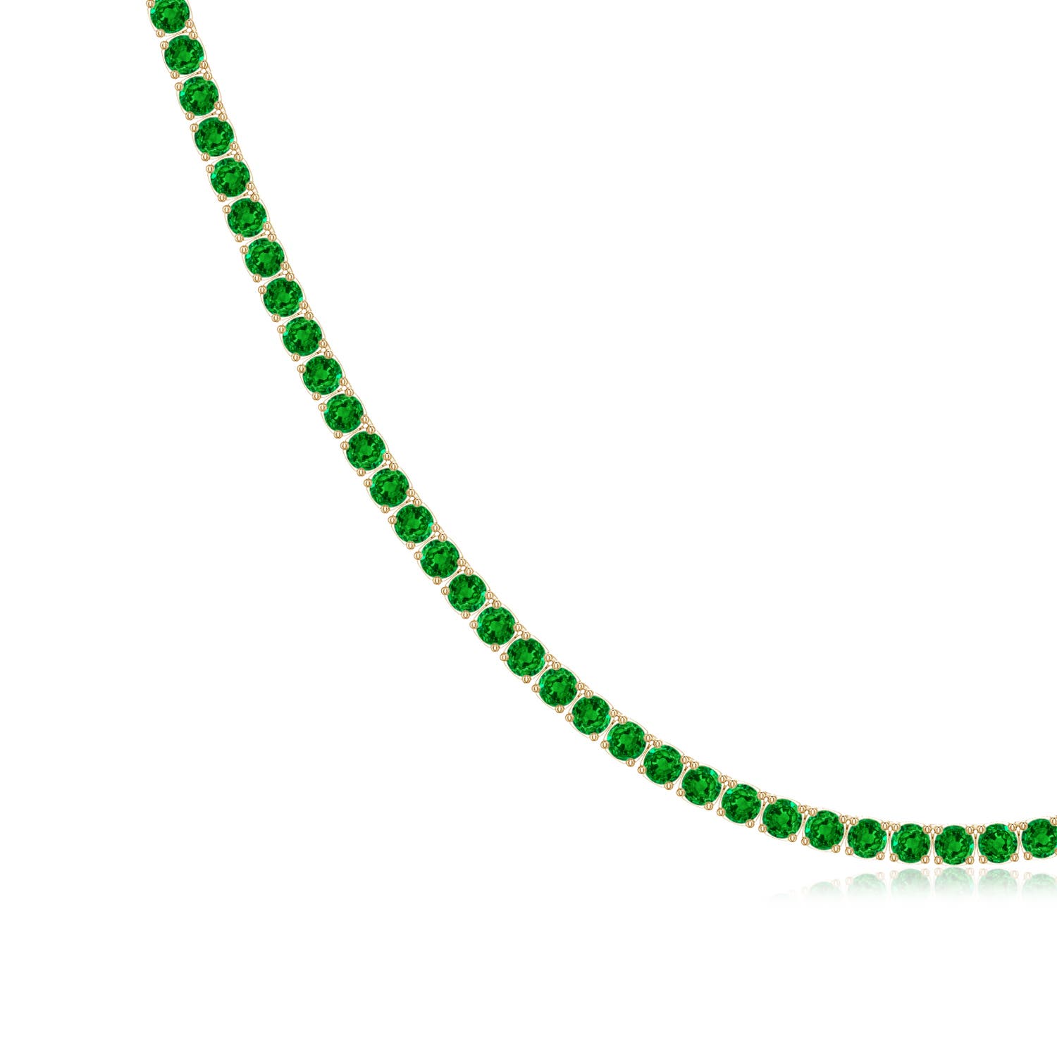 Lab-Grown Emerald Men's Tennis Necklace