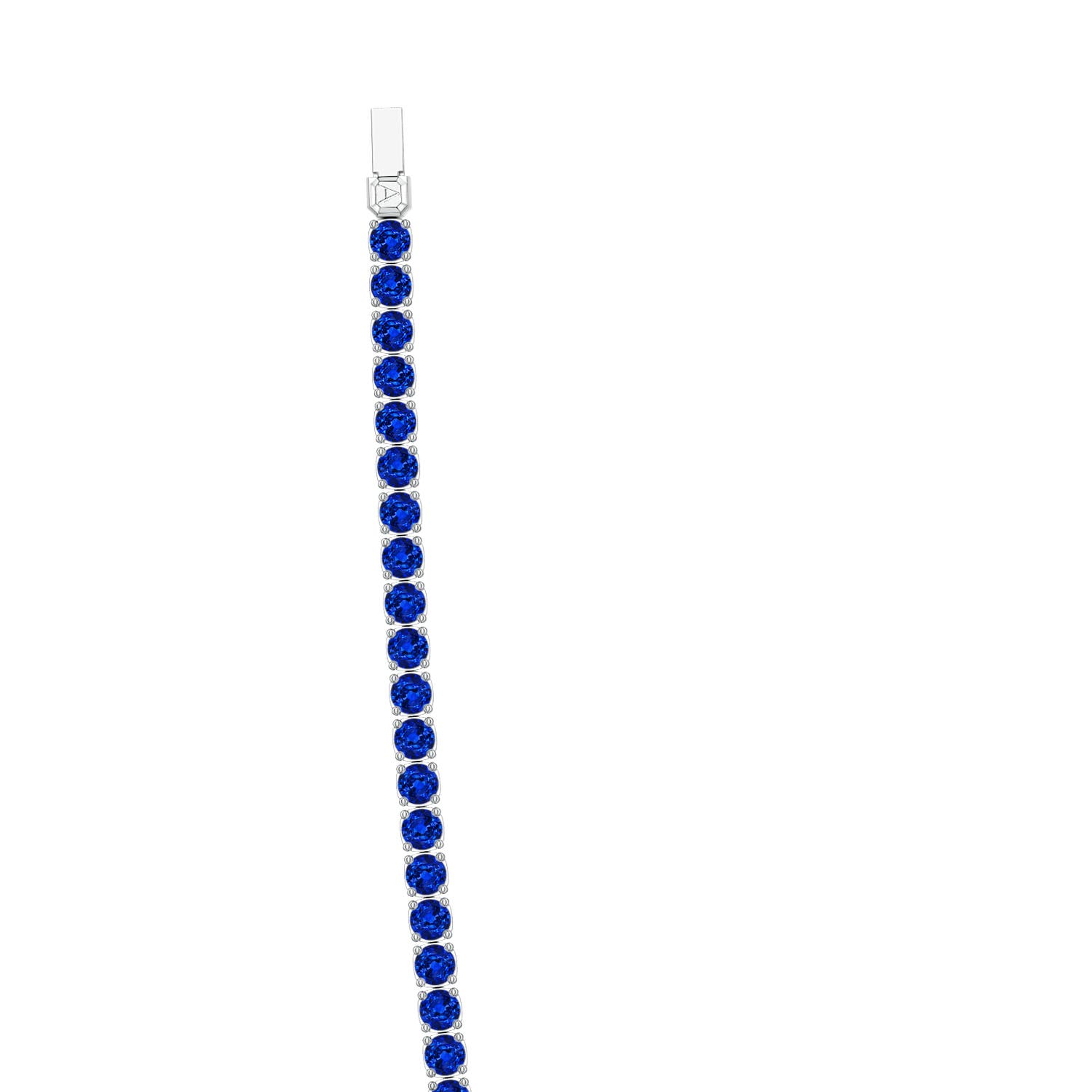 3.7mm Labgrown Lab-Grown Blue Sapphire Men�s Tennis Necklace in White Gold - side 3 - side 5