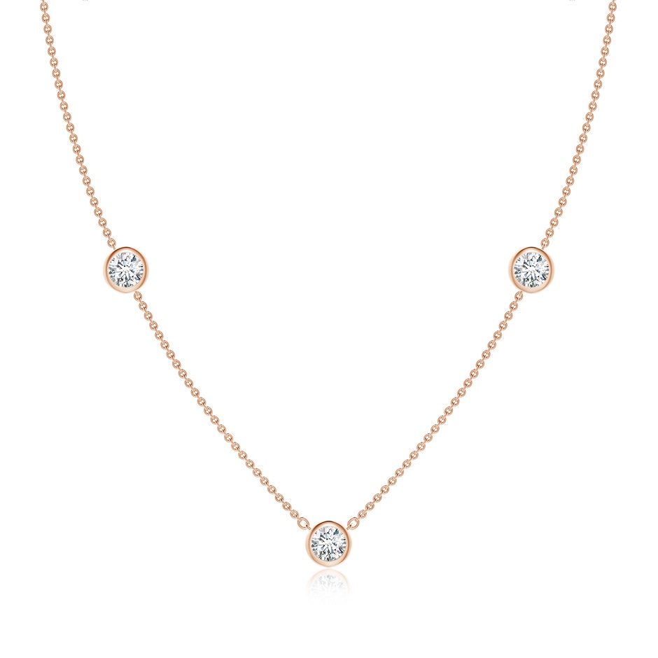 5.1mm FGVS Lab-Grown Bezel-Set Round Diamond Chain Necklace in 18K Rose Gold 