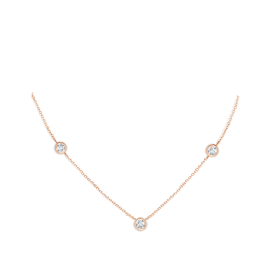 5.1mm FGVS Lab-Grown Bezel-Set Round Diamond Chain Necklace in 18K Rose Gold pen