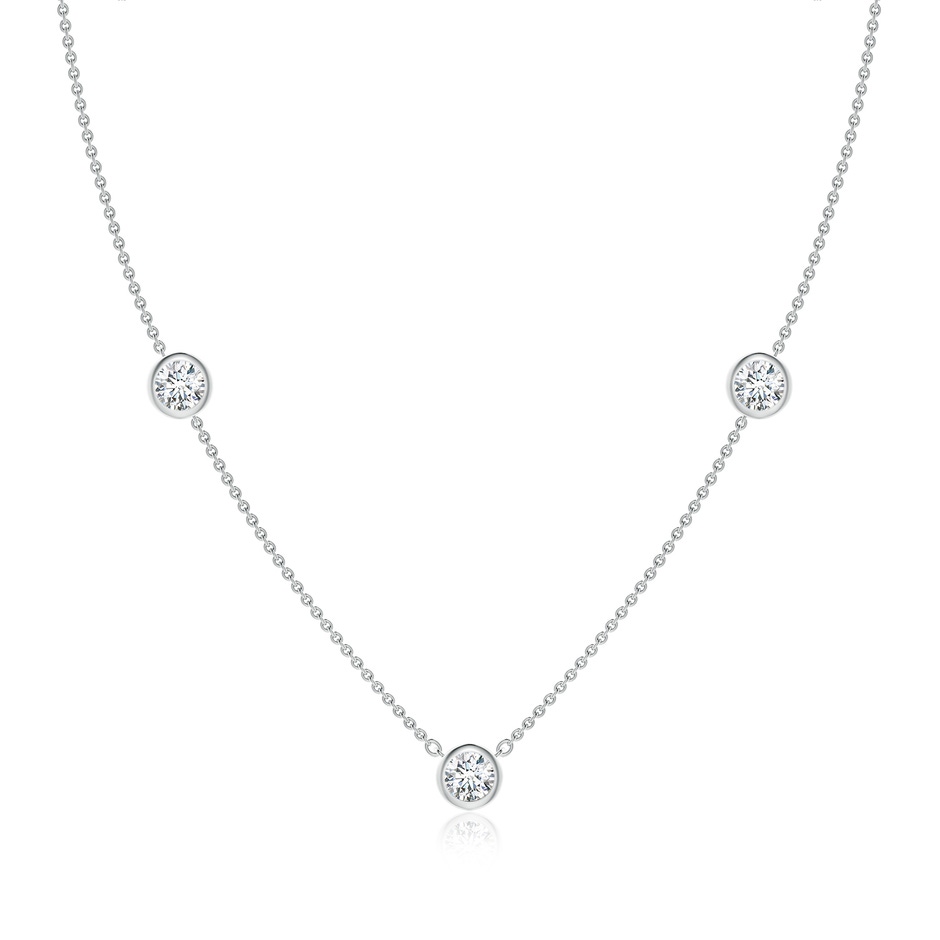 5.1mm FGVS Lab-Grown Bezel-Set Round Diamond Chain Necklace in P950 Platinum 