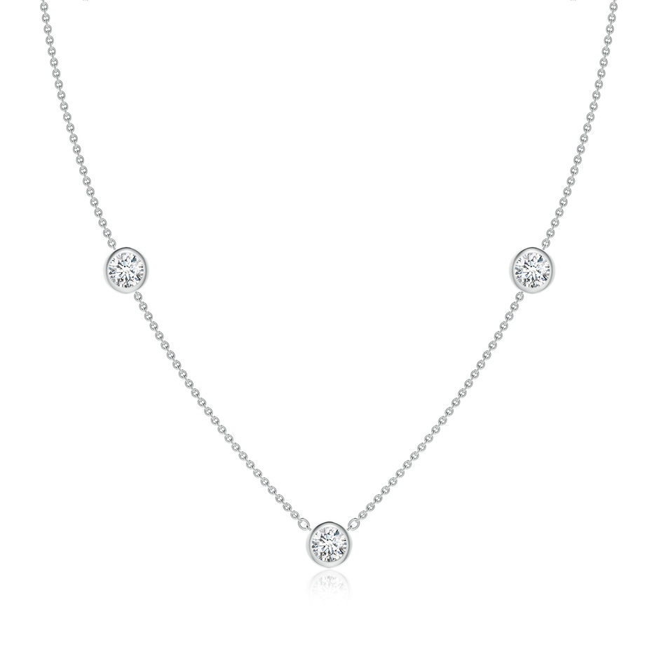 5.1mm FGVS Lab-Grown Bezel-Set Round Diamond Chain Necklace in White Gold 