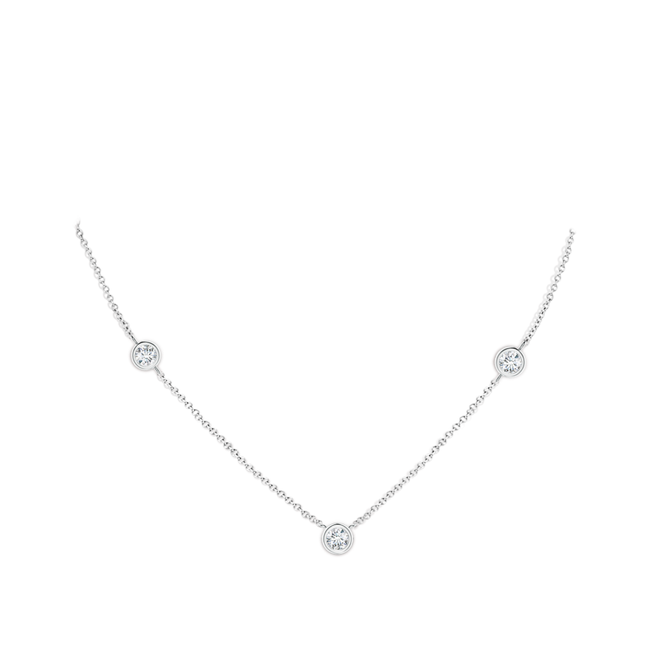 5.1mm FGVS Lab-Grown Bezel-Set Round Diamond Chain Necklace in White Gold pen