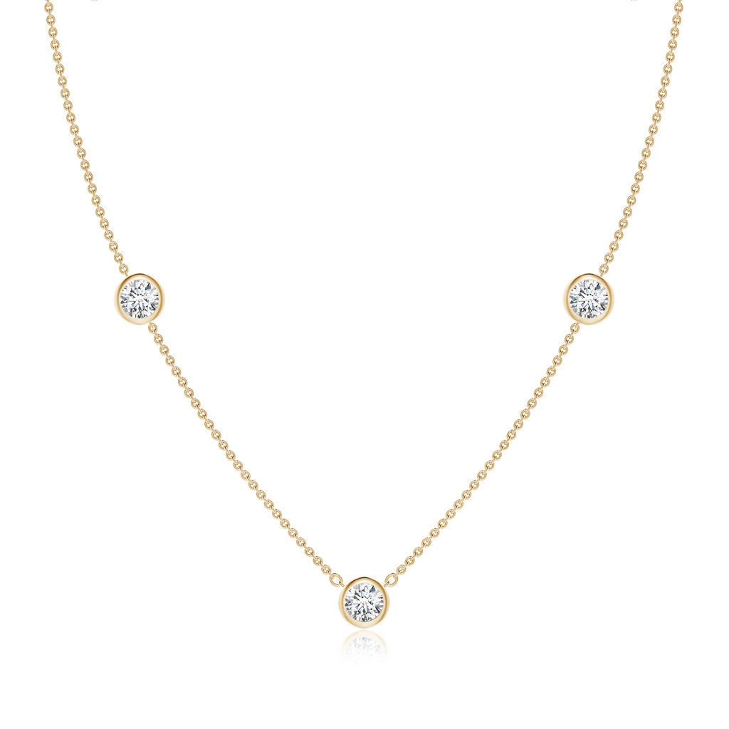 5.1mm FGVS Lab-Grown Bezel-Set Round Diamond Chain Necklace in Yellow Gold
