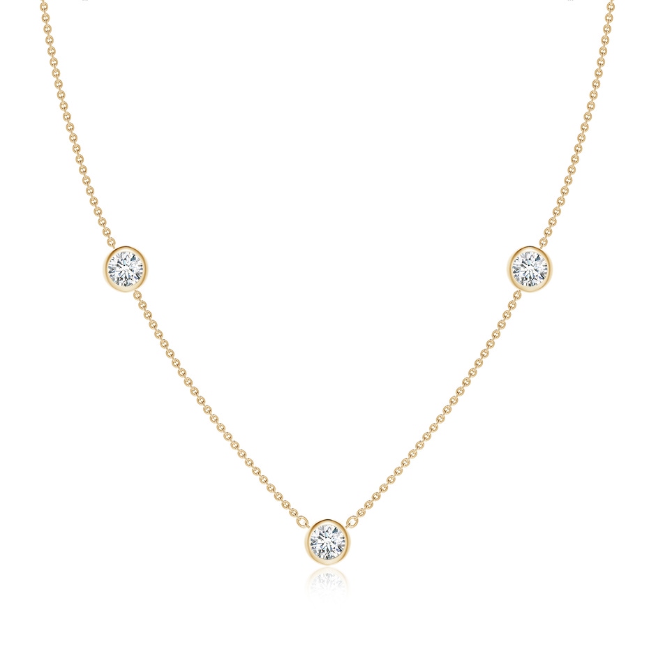 5.1mm FGVS Lab-Grown Bezel-Set Round Diamond Chain Necklace in Yellow Gold 