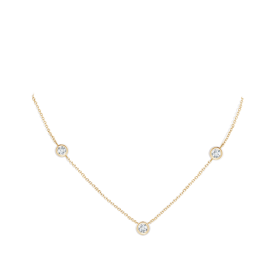 5.1mm FGVS Lab-Grown Bezel-Set Round Diamond Chain Necklace in Yellow Gold pen